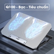 Đế tản nhiệt laptop macbook máy tính bảng SIDOTECH Q100 làm mát nhanh với 2 quạt lớn chống ồn đèn le