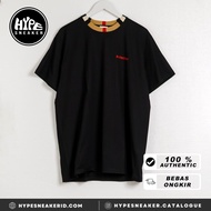Kaos BURBERRY TIPPED CHECK COLLAR CAMEL BLACK Tshirt 100% ORIGINAL