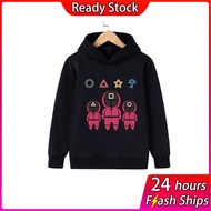 【4.4 New Year Sale】Baju Squid Game Budak Kids Hoodie Boy Casual Sweater Cotton Hoodie for Girl Baju Budak Perempuan