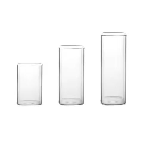 Highball Glass Square Thickened Borosilicate Everyday Use Tea Milk Fashioned Reusable Elegant Clear 
