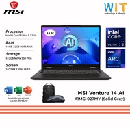 MSI Venture 14 AI A1MG-027 (Intel Core Ultra 5-125H/16GB-32GB RAM/512GB SSD/14.0" 2.8K OLED/Office/W
