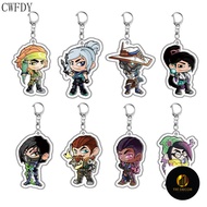 Keychain 2023 Game Valorant Sage Killjoy Jett Sova Cypher Transparent Keychain Cosplay Accessories G