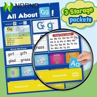 NOONOPH Alphabet Learning Pocket Chart, Pocket Design Preschool Letter Handwriting Practice Tool, Ho