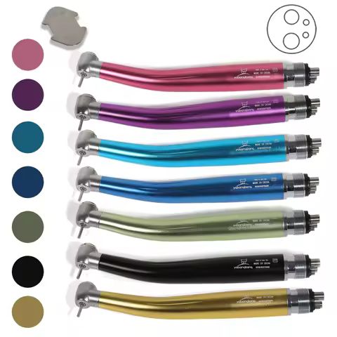 Dental Drills Dental High Speed Handpiece 4 Hole Push Button Standard Head colorful Single Water Spr