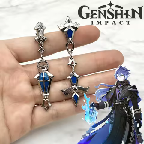 Game Genshin Impact Kyryll Chudomirovich Flins Cosplay Earring Pendant Earstud Earwear Eardrop Jewel