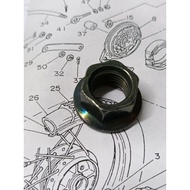 YAMAHA Y80 REAR AXLE NUT 14MM (SPANAR 17) ORIGINAL HIJAU