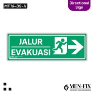 Vinyl Sign Sticker, Directional Sign Evacuation Route (Right Side)