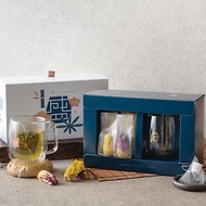 【盛】嚴選台灣香水蓮花茶10入+雙層玻璃杯精裝禮盒