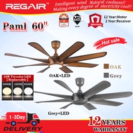 REGAIR INOVO Palm 60" Uromi 60" ceiling fan with light for Villa hall/Small shop kipas siling lampu 