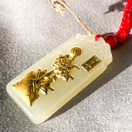 liontin emas asli 24k liontin giok kalung rantai Kekayaan emas 999