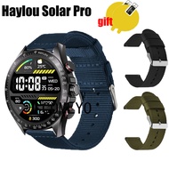 ┲3in1 Wristband for Haylou Solar Pro Strap Smart watch Band Nylon Canva Belt Screen Protector ➹유