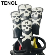 TENOL 4Pcs Fashion Golf Strips PU Leather 1 3 5 UT Golf Driver Headcover Hybrid Golf Clubs Head Cove