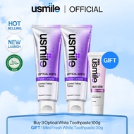 [Duo Set] usmile Yellow Stain Removal & Color Correction Duo Set - Optical White Toothpaste - Minty 