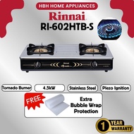 【FREE GIFT】Rinnai RI-602HTB-S 4.5kWx2 Double Burner Detachable Stainless Steel Gas Cooker Stove RI60
