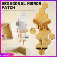 Hexagonal Mirror Stickers Acrylic Wall Stickers Background Wall Self-stick Household Splicing Stickers