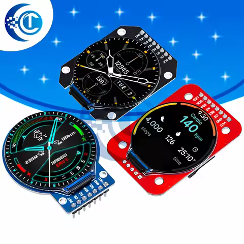 1.28 Inch Round TFT LCD Display Module: 240×240 RGB, GC9A01 Driver, 4-Wire SPI Interface (For Arduin