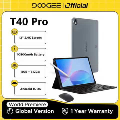 DOOGEE T40 Pro Tablet 12" 2.4K Display 8GB 512GB Helio G99 Octa Core 10800mAh Battery Quad Speaker 1