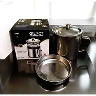 *(AJ) Oil Pot Oil Filter Cooking Oil Filter Container Oil Storage Container 1.3L