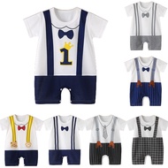 0-24 Monthes Newborn Baby Boys Romper British Gentleman's Romper Jumpsuit Style Clothing