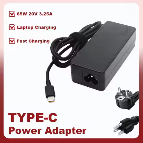 USB-C Laptop Charger 65W 20V 3.25A Adapter For Lenovo ThinkPad,HP,Chromebook,Yoga,Dell, ASUS,Acer Ty