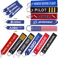 Boyin Embroidered Keychain Aviation Gift Motorcycle Bag Keychain Drawstring Textile Luggage Tag