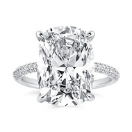 RODIFFY 4CT/7CT Elongated Cushion Cut Promise Ring for Women, Simulated Diamond Ring, 925 Sterling S