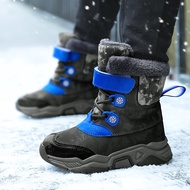 Winter Children Snow Warm Boots Fur Shoes Boys Sneaker Rubber Hiking Shoe  Fashion Children Shoes Wa