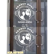 GLASS STICKERS,DING BABERSHOP, BARBERSHOP, BEAUTY SALON, WALL STICKER CUTTING