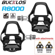 BUCKLOS Road Bike Cleats Pedal R8000 Cleats Pedals Self-Locking SPD-SL Bicycle Cleat Pedals