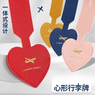 Heart suitcase boarding pass luggage leather tag holder