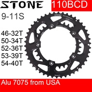 Stone Round Bike Double Chainring 110BCD 46T 32T 2x Chain Wheel for Sram Red Rival S350 S900 Rotor F