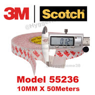 3M Thin Double Sided Tape Heat Resistant 55236 50Meters Transparent Double Coated Strong Adhesive