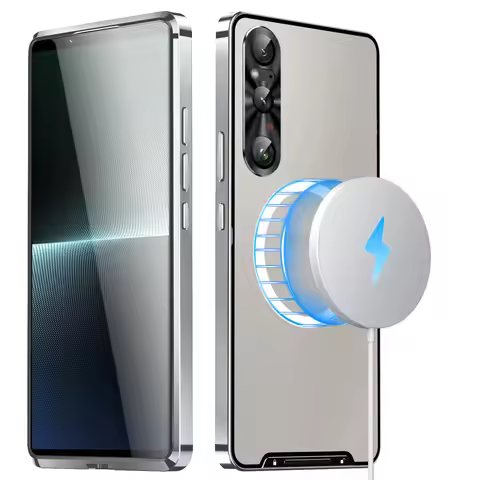 Shockproof Metal Armor Case For Sony Xperia 1 IV V VI Case Magsafe Aluminum Frame Matte PC Cover Fun