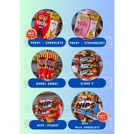 [HALAL] CANDY | POCKY STRAWBERRY / CHOCOLATE | CHOKI-CHOKI | CLOUD 9 | NIPS PEANUT / MILK CHOCOLATE