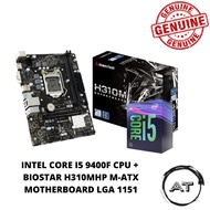 Intel Core i5 9400F CPU + BIOSTAR H310MHP M-Atx Motherboard LGA 1151 COMBO