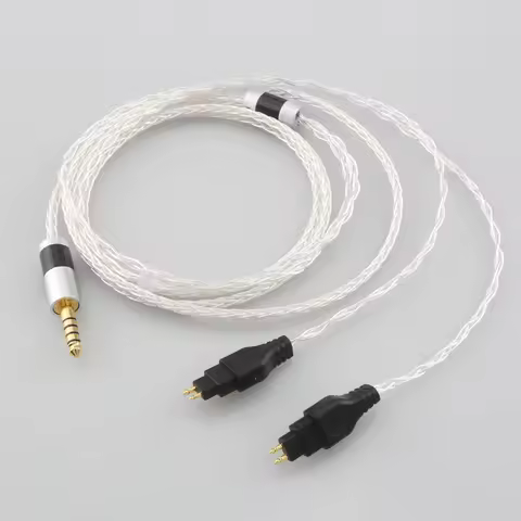 4.4mm Plug for Sony WM1A, NW-WM1Z Silver Plated OCC Earphone Cable For Sennheiser HD580 HD600 HD650 