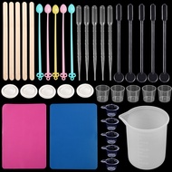 20-50Pcs/box Epoxy Resin Making Tools UV Epoxy Resin Casting Making Jewelry Finding Set Measure Cup Dropper Stirring Stick Tools