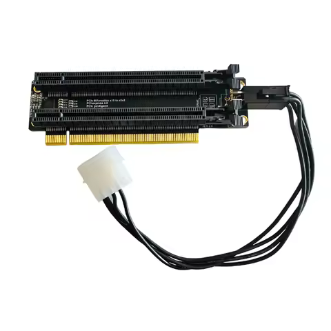 PCI-E 3.0 x16 1 to 2 Expansion Card Gen3 Split Card PCIe-Bifurcation 16X to x8x8 Spaced Slots CPU 4P