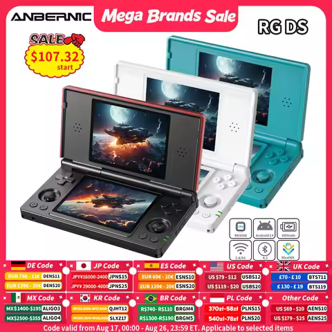 ANBERNIC RG DS Handheld Game Console RK3568 64-bit 4" IPS Multi-touch Screen Android 4000mAh Dual-sc