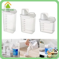 SUCHENSG Washing Powder Dispenser, Plastic Airtight Detergent Dispenser, Multi-Purpose with Lids Transparent Laundry Detergent Storage Box Laundry Room Accessories