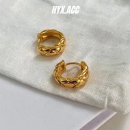 Women's Earrings Metal Rhombus round Earrings Loop Earrings Vintage Earrings