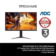 AOC GAMING MONITOR Q27G4ZD 26.5"/2560X1440/0.03MS/240HZ/HDMI/DP/OLED/3YW