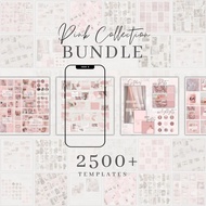 2500+ Pink Canva Social Media Templates Bundle Template IG Post Story Template Biz Coach Influencer