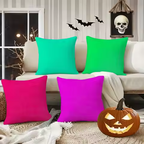 Vibrant colors Cushion Cover Halloween decoration trick or treat cushion cover, ghost, pumpkin head,