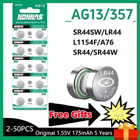 High Capacity AG13 SR44 A76 Premium Alkaline Battery LR44 Batteries L1154F 1.5V Button Coin Cell Bat