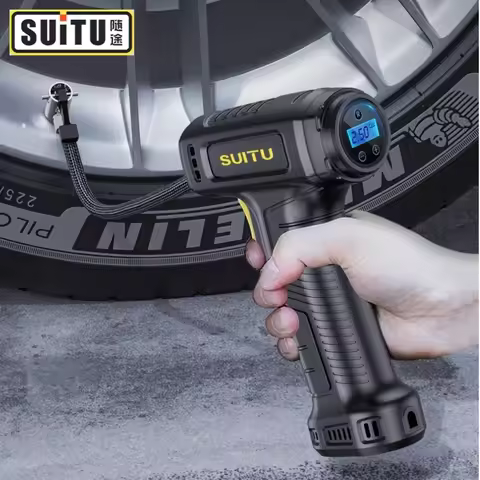 suitu 120W Handheld Air Compressor Wireless/Wired Inflatable Pump Portable Air Pump Tire Inflator Di