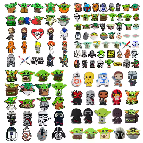 13-55Pcs Hot Toys Star Wars Shoe Charms Cartoon Shoes Decoration Accessories DIY Clog Sandal Wristba