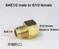 1/4" SAE to 1/2" 3/4" 5/8" G Thread Brass Adapter Refrigerant Charging Hose Connector for AC Air Con