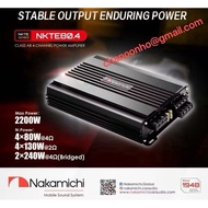 Nakamichi NKTE80.4 2200 WATT PEAK POWER 4 Ohm Class AB 4 Channel Power Amplifier Kereta Amplifier NK