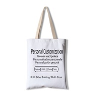 Personal Custom Tote Bag Shopping Add Your Text Print Original Design Unisex Fashion Travel Canvas Shoulder Bags Outdoor Leisure VDYU